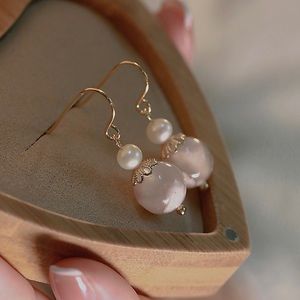 18K Gold Plated Crystal Agate Dangle Drop Earrings for Women,Agate Earrings